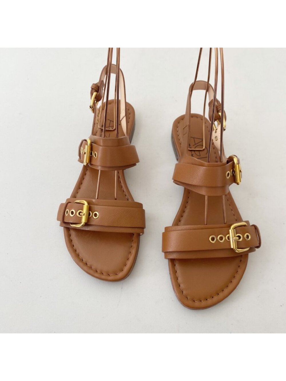 AGL Summer Multi Buckles Sandals Shoes Brown